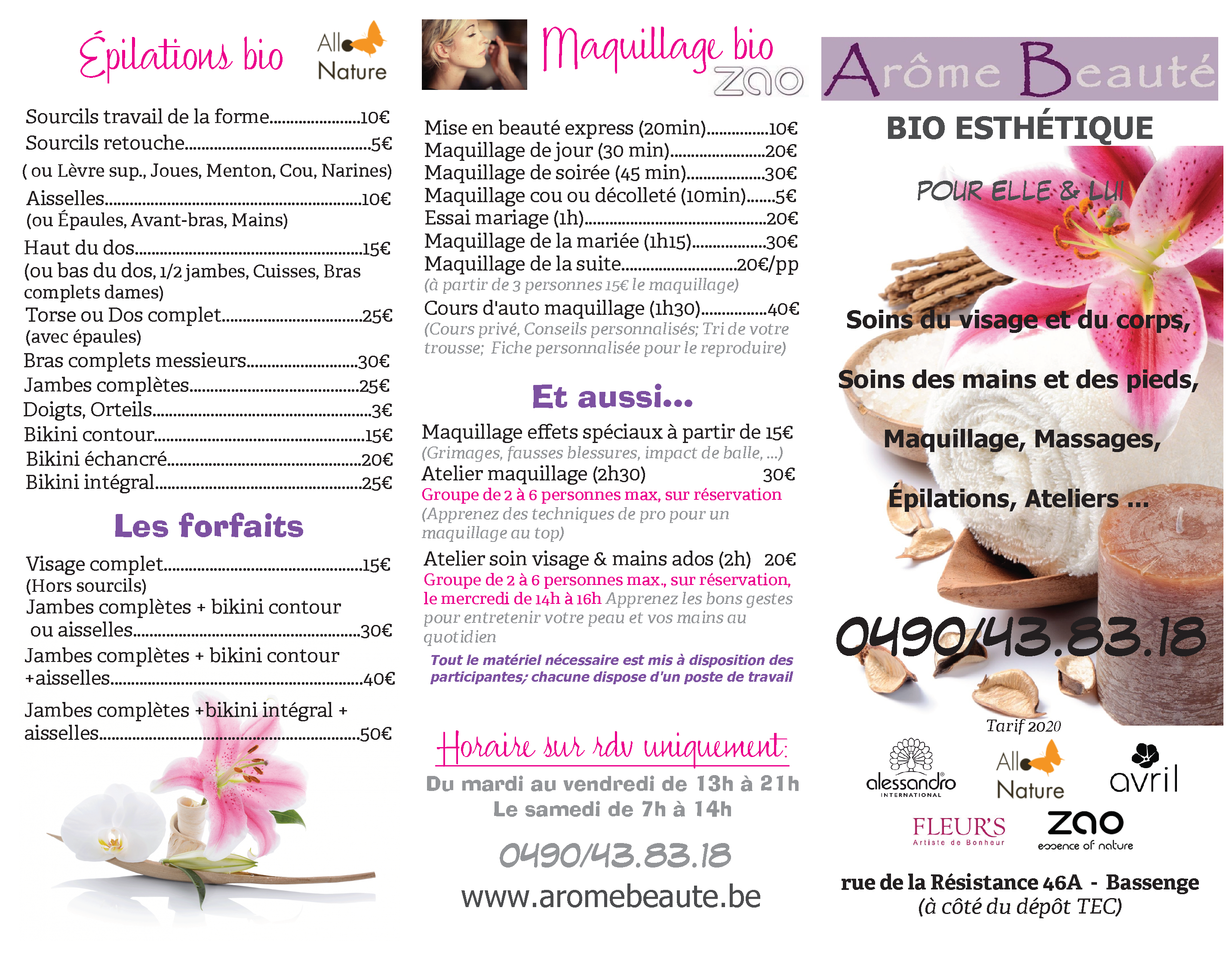 Tarif 2020 - Page 1 sur 2